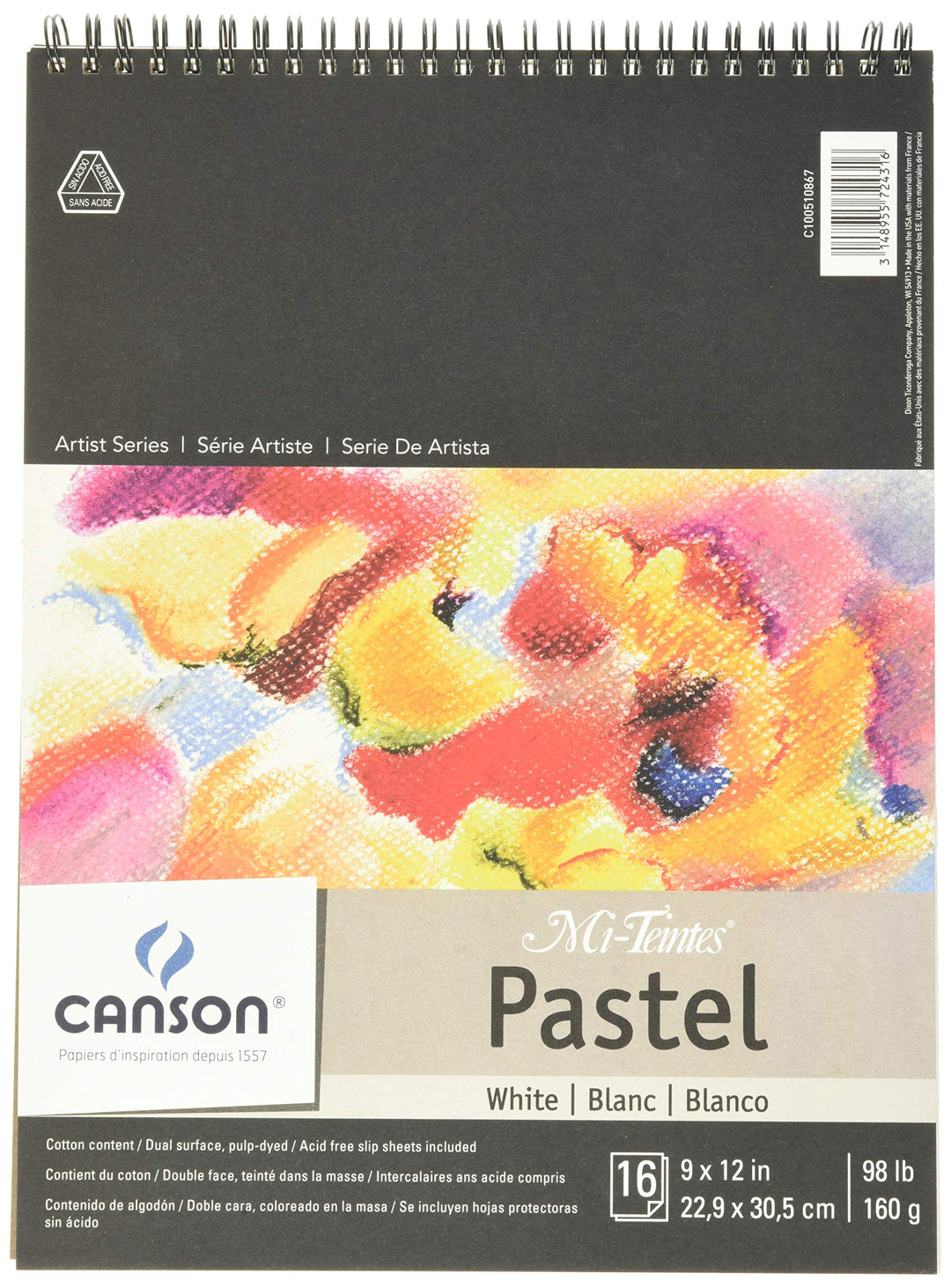Canson mi-teintes Papierblock in Pastelfarben, weiss, 9"X12" weiss 1 stück (1er Pack), weiss 1 stück