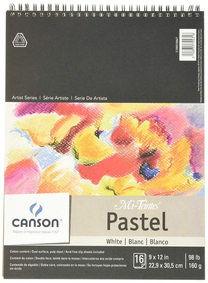 Canson mi-teintes Papierblock in Pastelfarben, weiss, 9"X12" weiss 1 stück (1er Pack), weiss 1 stück