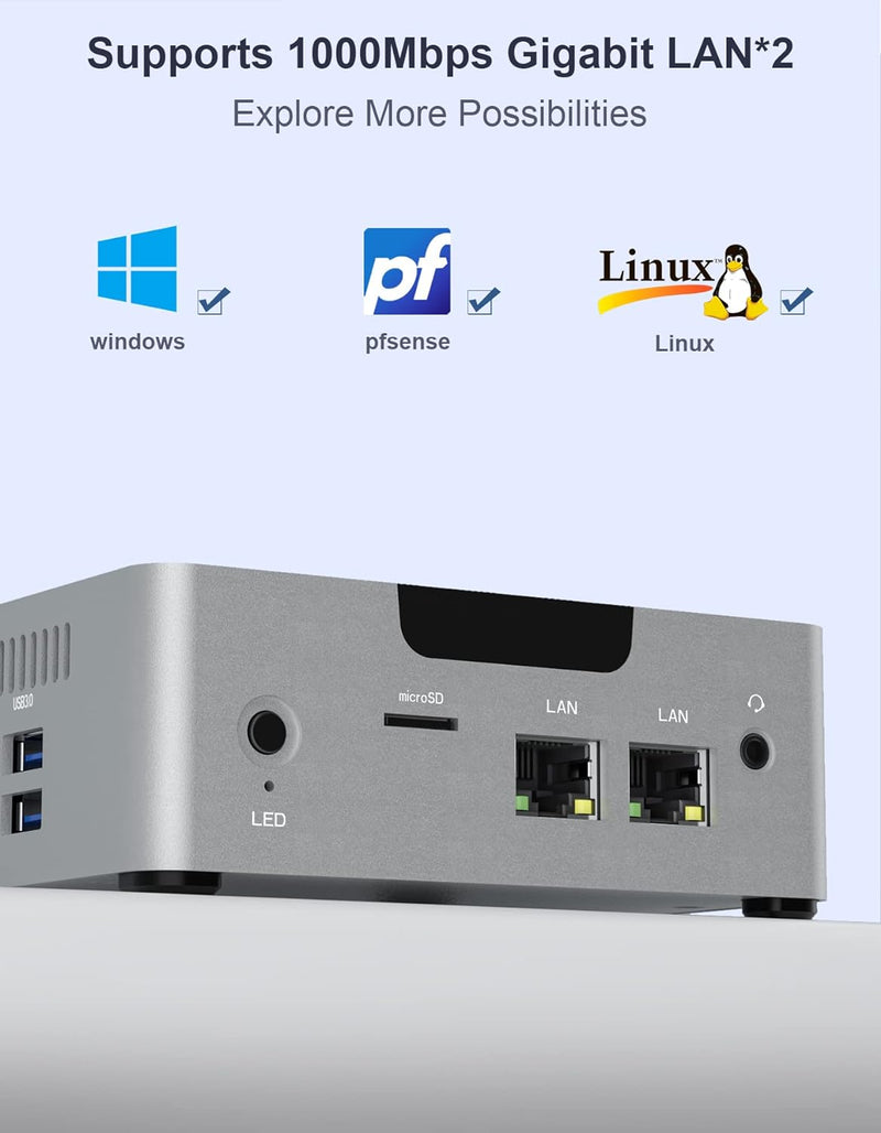 Mini PC Windows 10 Pro AWOW AK34 6GB DDR4 128GB SSD Micro Computer, Intel Celeron J3455 4K HD/2.4G+5