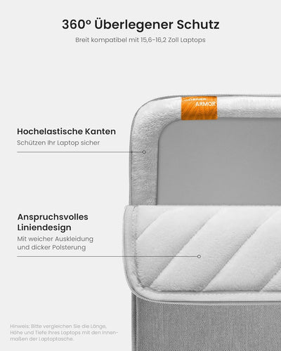 tomtoc 360° Tasche Hülle für 15,6 Zoll Acer Aspire 5/Nitro 5, 15.6 Lenovo IdeaPad, HP Pavilion/Envy,