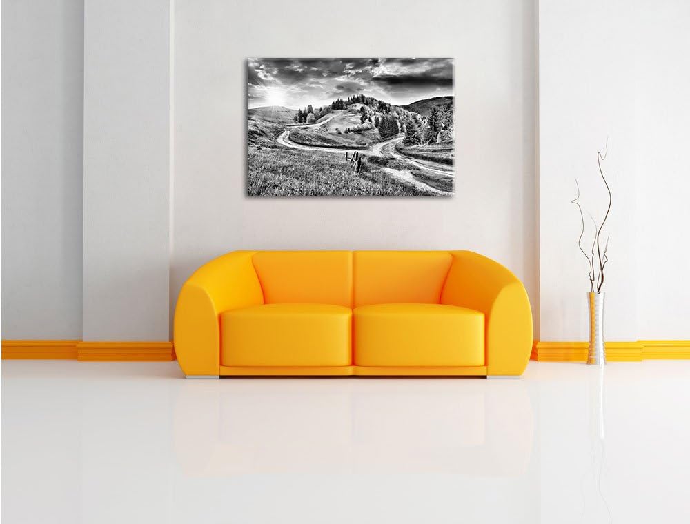 Pixxprint Atemberaubende Landschaft / 100x70cm Leinwandbild bespannt auf Holzrahmen/Wandbild Kunstdr