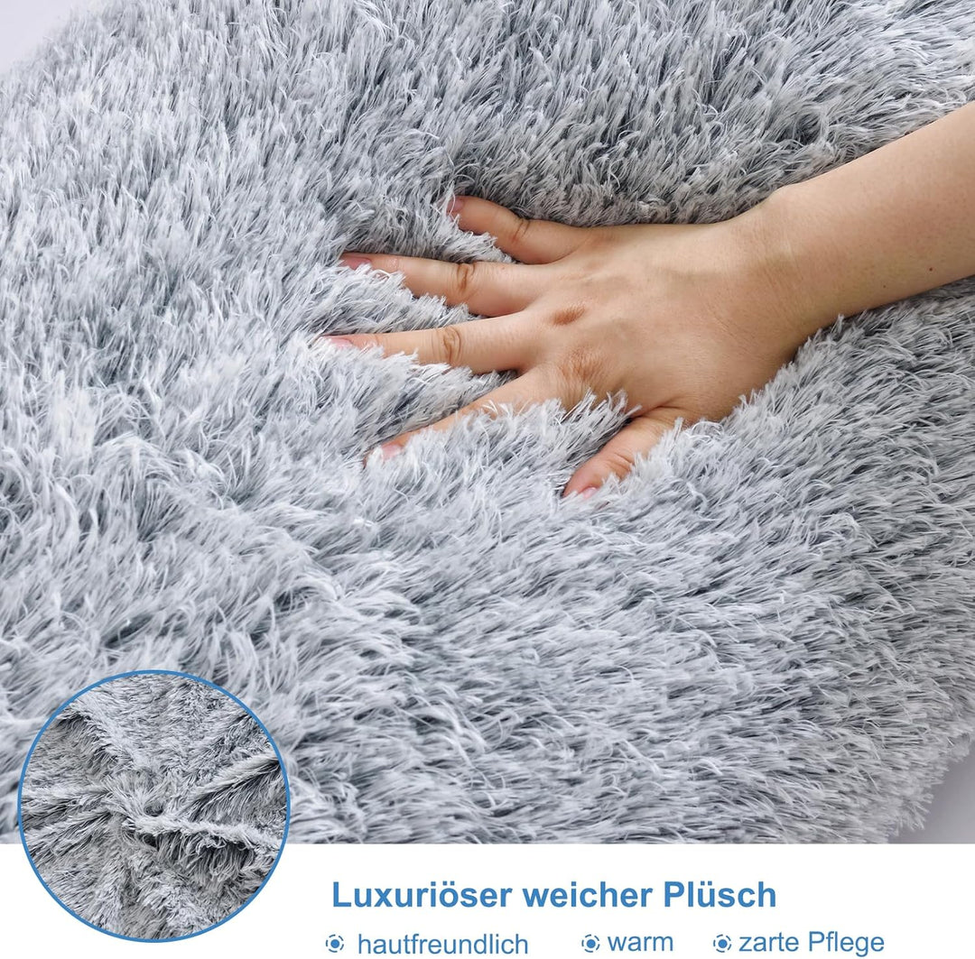 Memory Foam Seitenschläferkissen für Erwachsene – 2,65KG Ganzkörperkissen mit Plüsch Abnehmbarem Bez