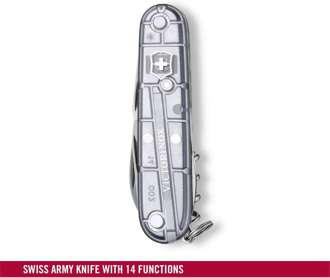 Victorinox Taschenmesser Spartan (12 Funktionen, grosse Klinge, Korkenzieher) 91mm Silber Transparen
