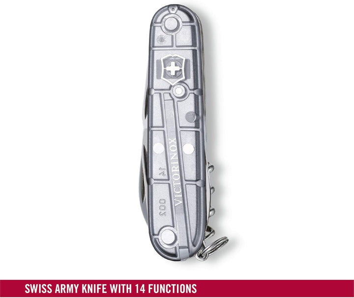 Victorinox Taschenmesser Spartan (12 Funktionen, grosse Klinge, Korkenzieher) 91mm Silber Transparen