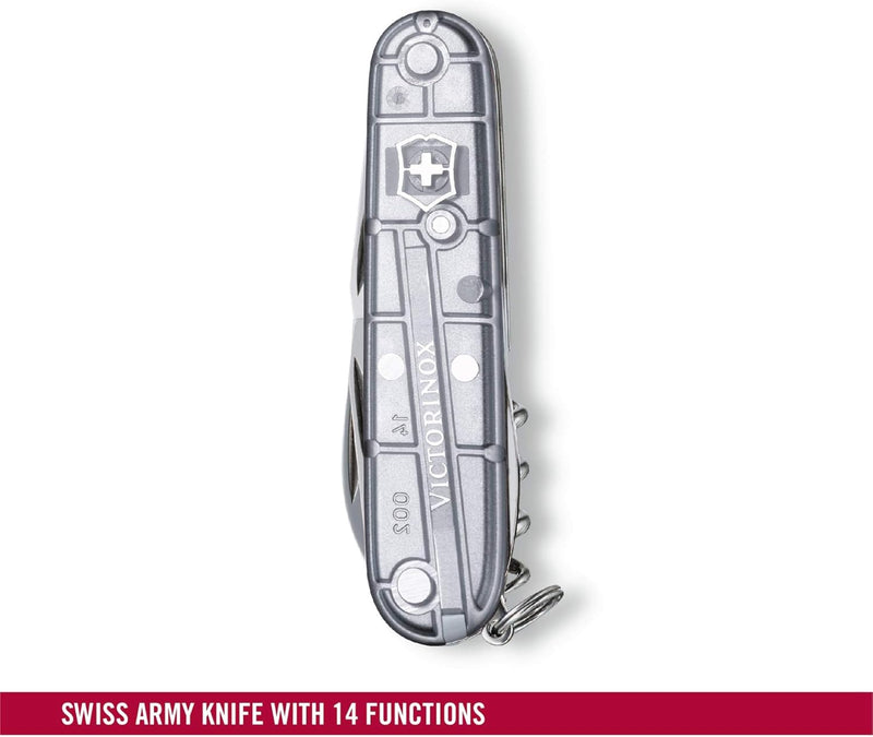 Victorinox Taschenmesser Spartan (12 Funktionen, grosse Klinge, Korkenzieher) 91mm Silber Transparen