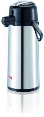 Melitta Pump-Isolierkanne, 2,2 l, ca. 16 Tassen, Glaskolben, Edelstahl, Silber/Schwarz 2200 ml Glask
