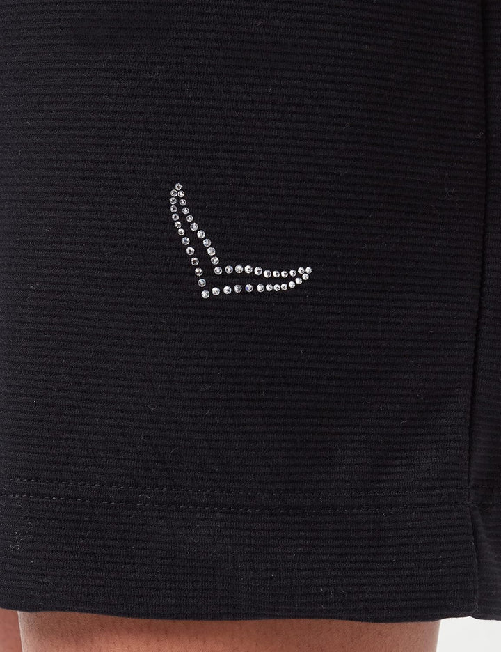 Trigema Halbarm Kleid mit Kristallsteinen XS Schwarz, XS Schwarz