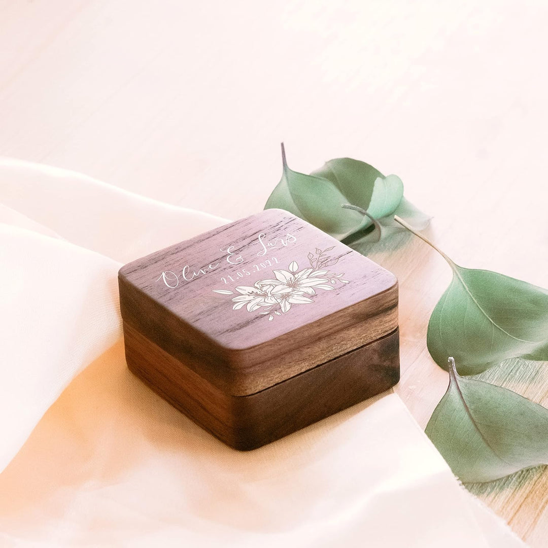 Ringbox Hochzeit | Ringkästchen Holz | Ringschatulle Hochzeit | Ringkiste | Mr &amp; Ms l Standesamt | A