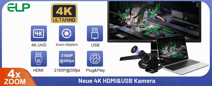 G 4K HDMI USB-Kamera Mit Manuellem Zoom Und Variablem Fokus - PC-Webcam, Mini Lightburn-Kamera für C
