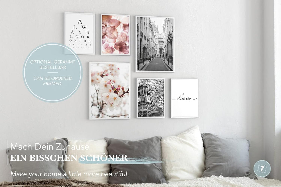 Papierschmiede® Mood Poster Set Frühling, Bilder Wohnzimmer Deko Schlafzimmer, 2x DIN A2 und 4x DIN