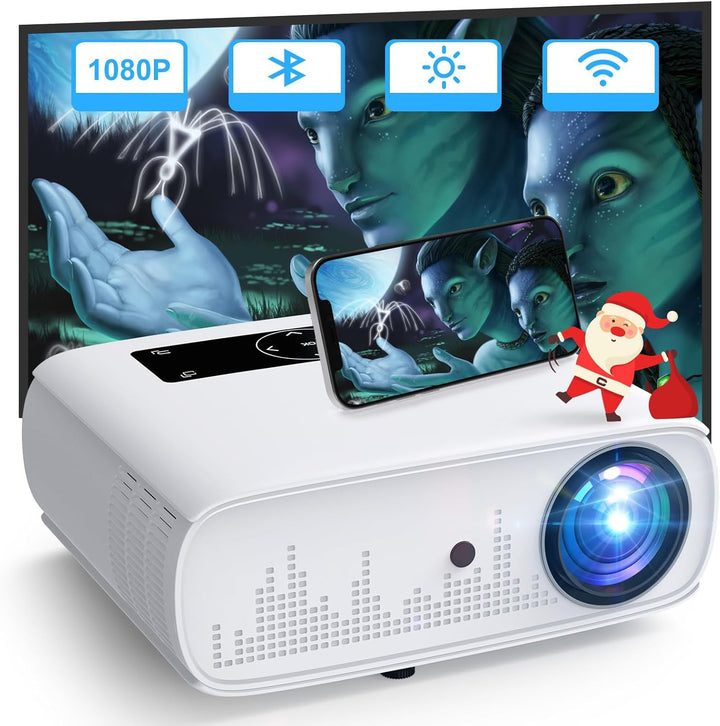HOPVISION Beamer,4K Beamer 15000 Lux Native 1080P WiFi Beamer Full HD Heimkino Video Beamer 4K Bluet