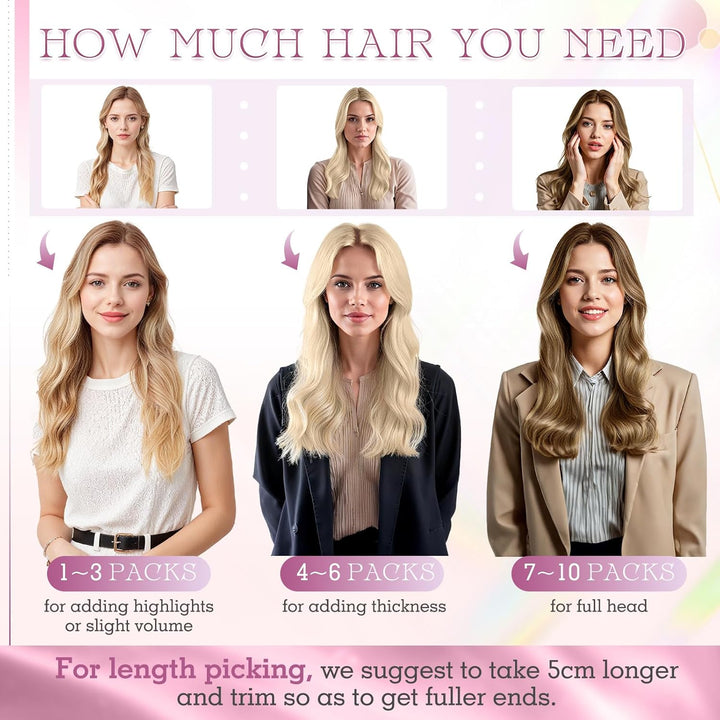 Elailite Echthaar Bonding Extensions Balayage Mittelbraun + Honigblond 25 Strähnen 25g Haarverlänger