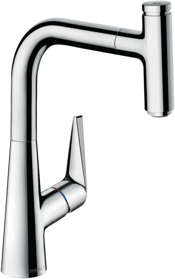 hansgrohe Talis Select S Einhebel-Küchenarmatur, Komfort-Höhe 220 mm, mit Ausziehauslauf, Chrom ohne