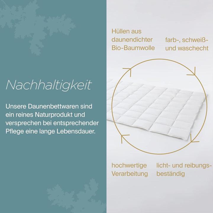 Daunenfee – Cassettendecke 240x220cm mit Daunen & Federn – 9x8 Karos, 2cm Stege – Handarbeit Made in