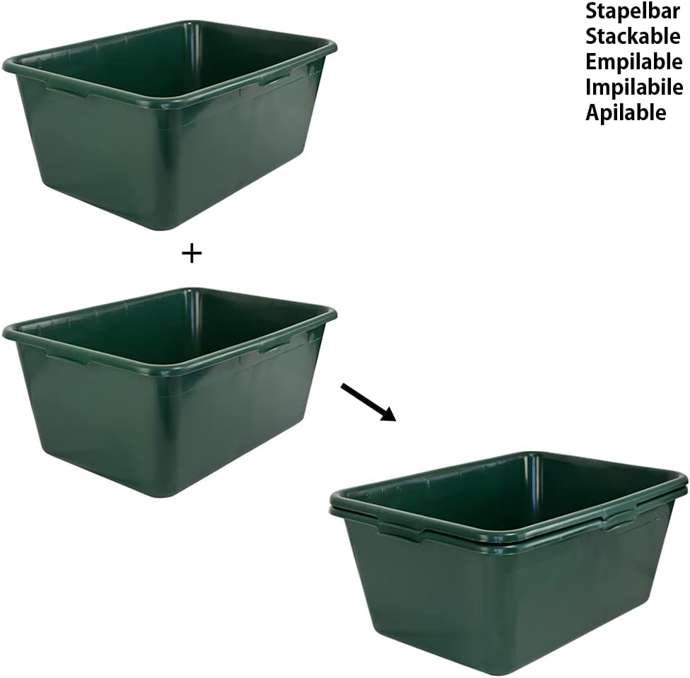 2 x Wildwanne Wanne Gross Lebensmittelecht XXL Gross Eckig 90 Liter Kunststoffwanne Plastikwanne Kun