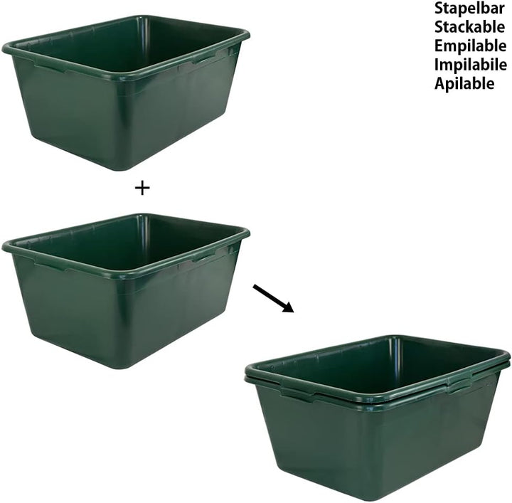 2 x Wildwanne Wanne Gross Lebensmittelecht XXL Gross Eckig 90 Liter Kunststoffwanne Plastikwanne Kun