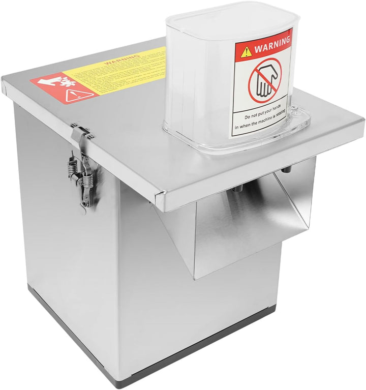 4-in-1 Elektrische Gemüseschneidemaschine, 200 W, rostfreie Küchenmaschine für Würfel, Reiben, Schne