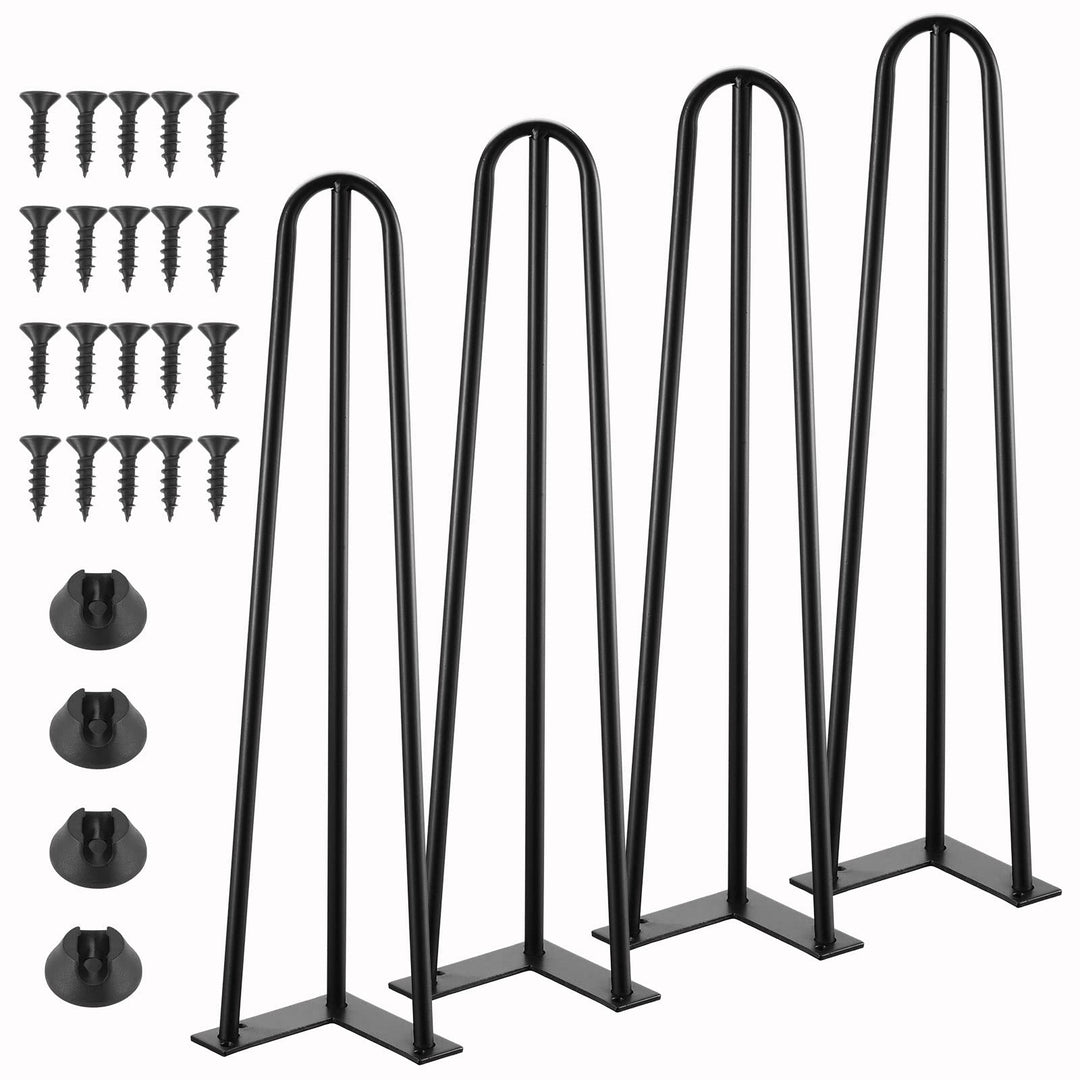 Knpwer 4 Stück Haarnadel Tischbein 35 cm,3 Stangen Haarnadel Füsse,DIY Black Hairpin Couchtisch Bein