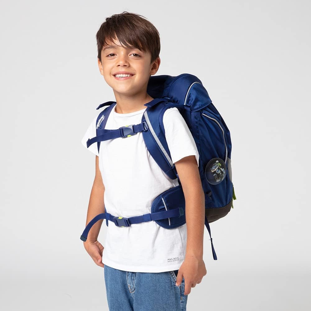 ergobag Pack Schulranzen-Set 6tlg. inkl. Klettie-Set Blaulichtbär - Blau