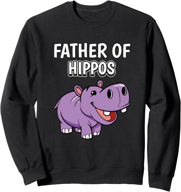 Herren Jungen Father Of Hippos Papa Vatertag Nilpferd Sweatshirt