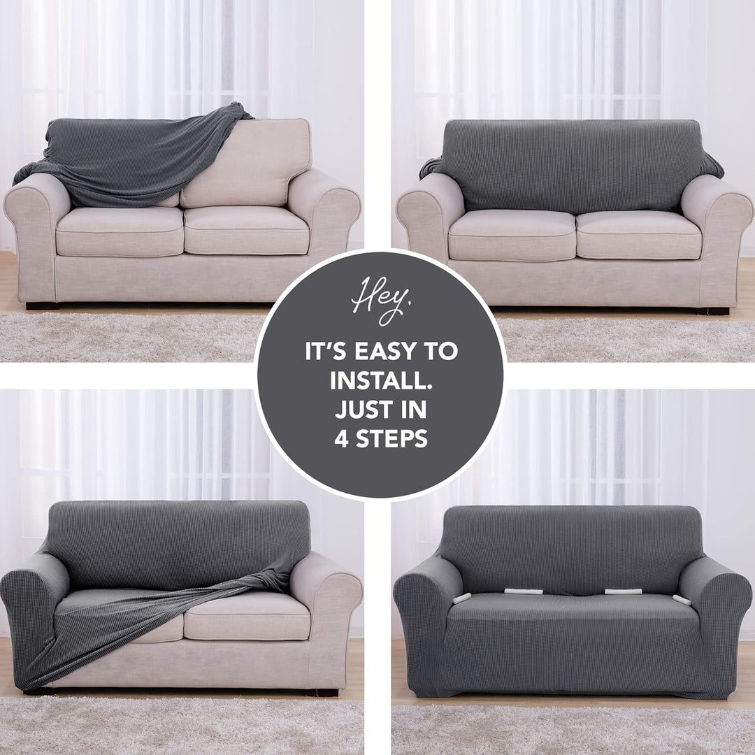 Deconovo Sofabezug Sofa Überzug Sofaüberwurf Cover Sesselbezug Sofahusse Abdeckung Super Elastisch S