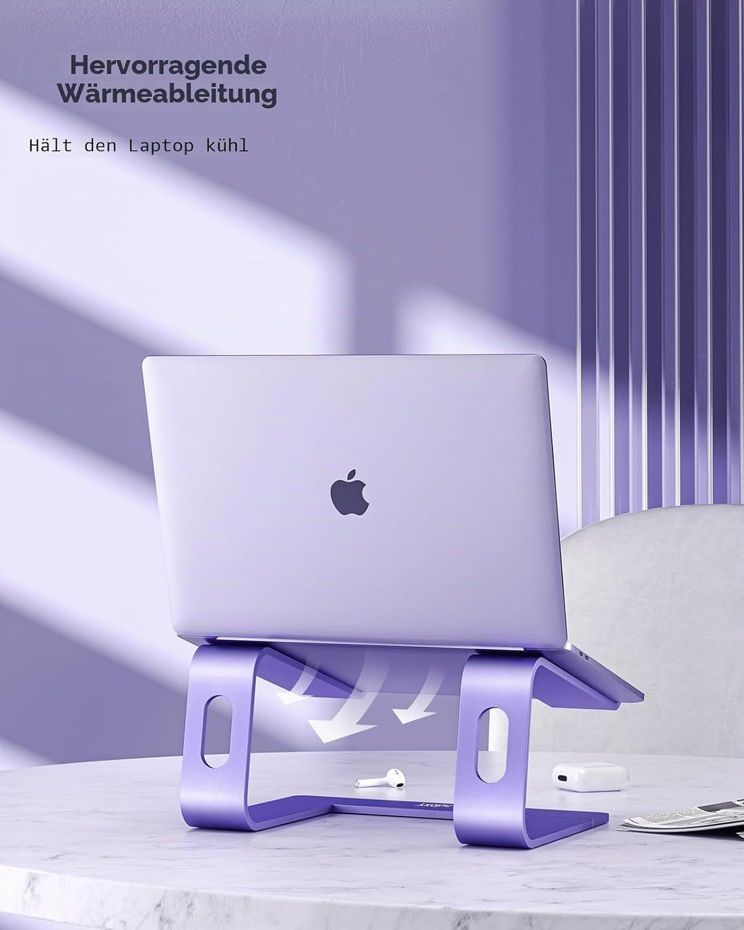 Nulaxy ergonomischer Laptop-Ständer aus Aluminium, abnehmbare Erhöhung für Laptops mit Einer Grösse