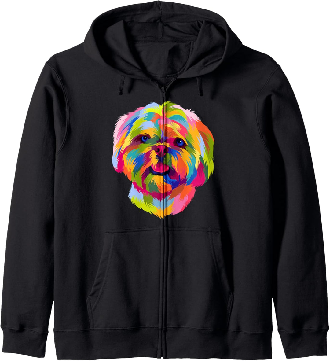 Bunte Pop-Art Shih Tzu Portrait Shitzu Welpenbesitzer Kapuzenjacke
