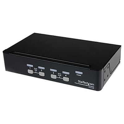 StarTech.com 4 Port VGA USB KVM Switch mit Hub - VGA KVM Umschalter für 4 PC's - Desktop KVM Switch