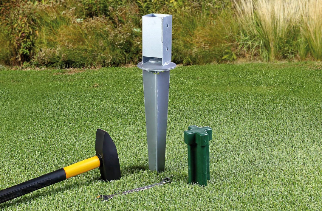 Alberts 8er Set Einschlag-Bodenhülse | für Vierkantholzpfosten | feuerverzinkt | 71 x 71 mm | Gesamt