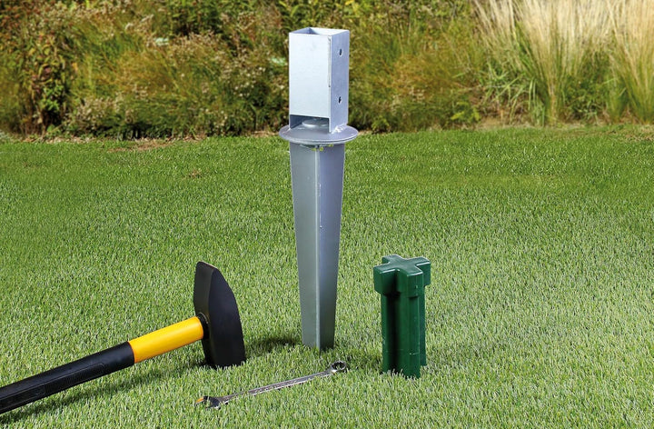 Alberts 8er Set Einschlag-Bodenhülse | für Vierkantholzpfosten | feuerverzinkt | 71 x 71 mm | Gesamt