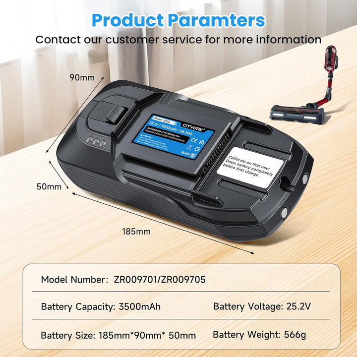 CITYORK 25.2V/3500mAh Akku für Rowenta X-Force Flex 11.60 Animal/Aqua Series, für Rowenta 25.2V RH98