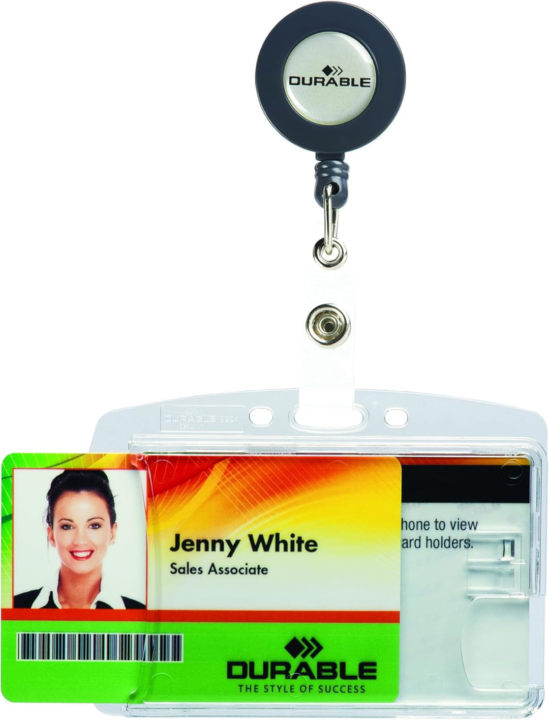 Durable Doppelbox mit Jojo für 2 Betriebs-/Sicherheitsausweise, 10 Stück, transparent, 822419 Für 2