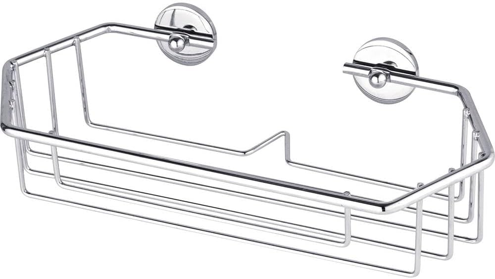 Tesa baath Plus Duschgelhalter und Shampoohalter (27cm breit, verchromt, inkl. Klebelösung, 77mm x 2