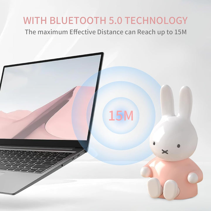 MiPow x Miffy 2026 New Model Bluetooth Speaker, Portable Wireless HD Stereo, Bluetooth 5.0, 220g Lig