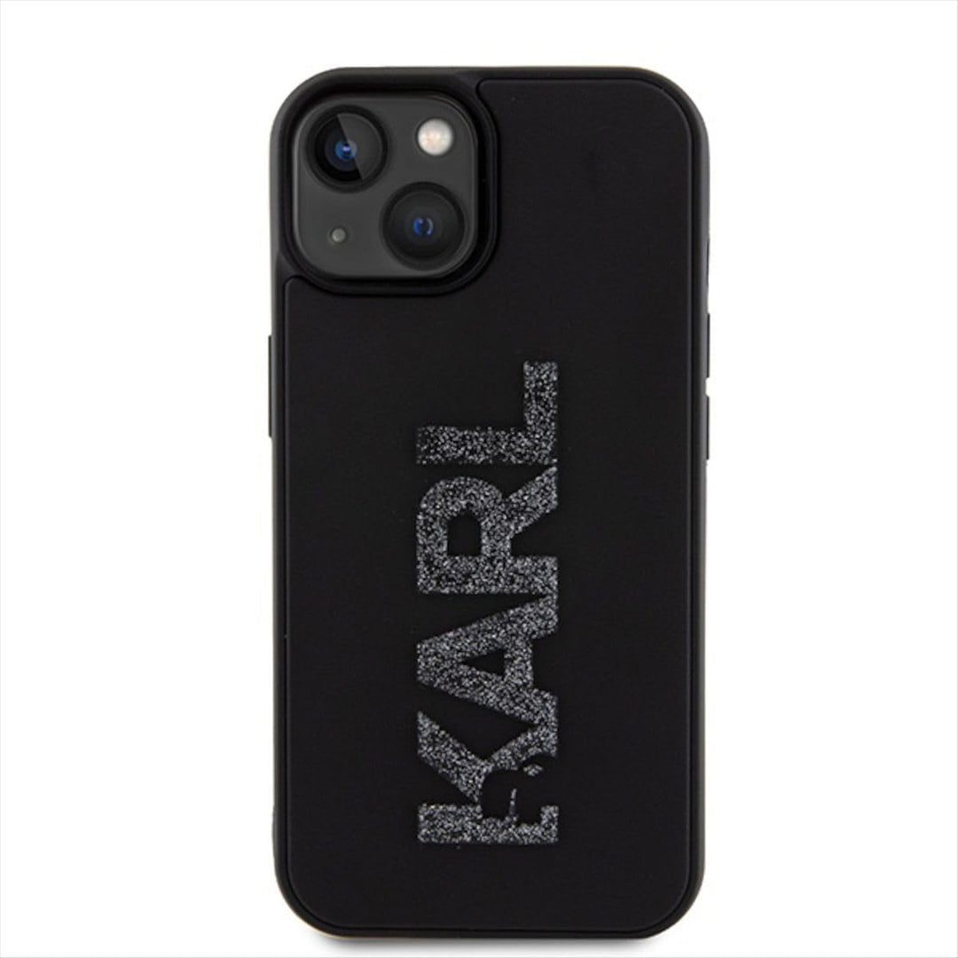 Karl Lagerfeld KLHCP15S3DMBKCK Hülle für iPhone 15 6.1" Schwarz hardcase 3D Rubber Glitter Logo