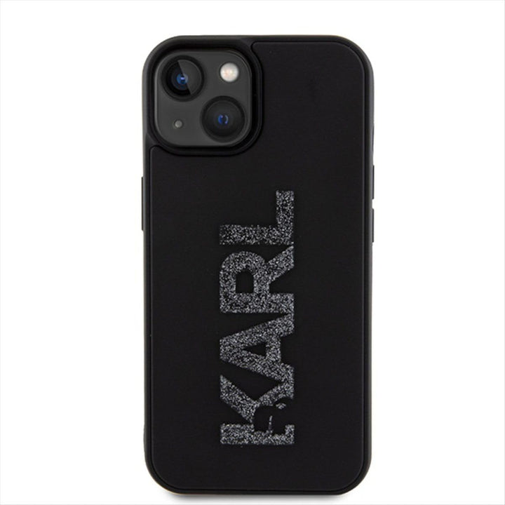 Karl Lagerfeld KLHCP15S3DMBKCK Hülle für iPhone 15 6.1" Schwarz hardcase 3D Rubber Glitter Logo
