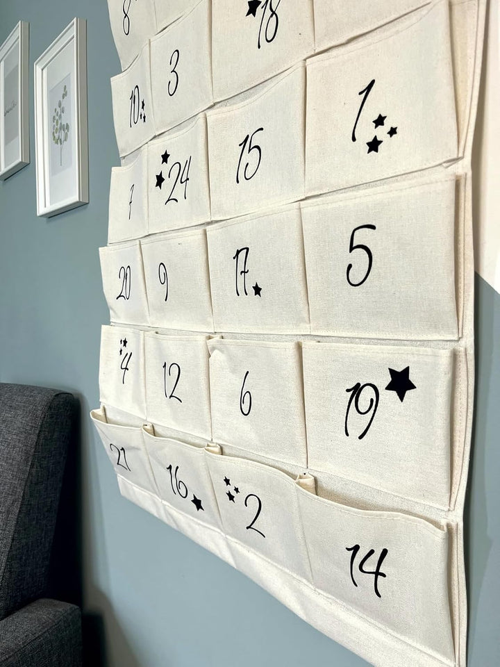 minimutz XL Adventskalender mit Name personalisiert für Kinder | 24 Taschen zum selber Befüllen gros