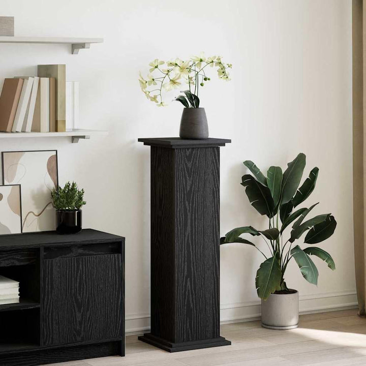 vidaXL Displaysständer mit Regal Schwarz Eichen-Optik 31 x 30 x 90 cm, Moderner Wohnzimmer-Stauraum,