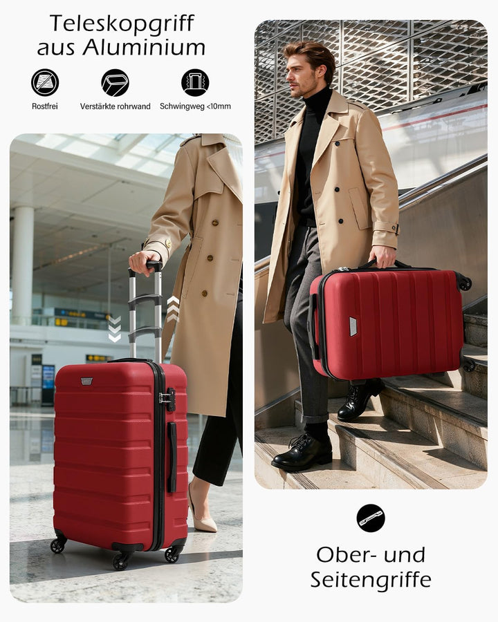 COOLIFE Koffer Gross 77cm XL, PC+ABS, Rollkoffer mit 360° Spinner Räder | TSA Zahlenschloss, Leicht