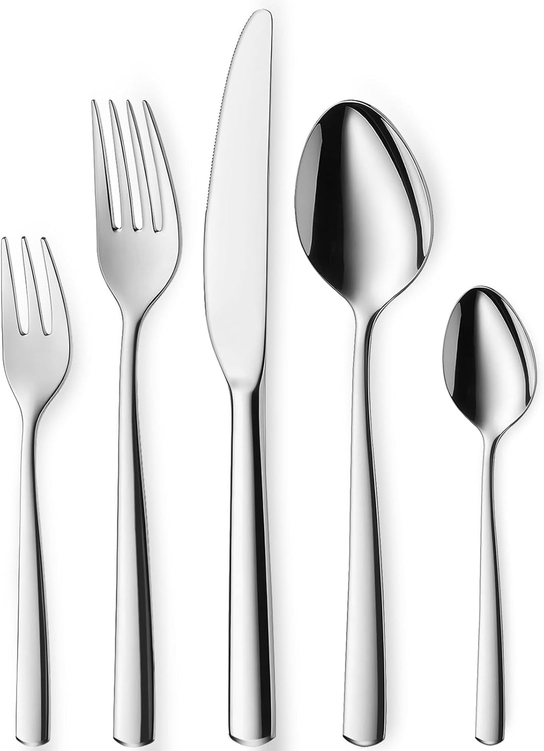 Besteck Set 6 Personen,30 teilig Edelstahl Besteck Set,Silber Cutlery Set, Elegantes Edelstahl mit M