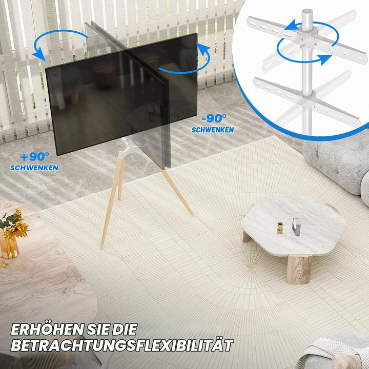 RFIVER Tripod TV Ständer Stativ Ständer Tripod Fernsehständer TV Bodenständer mit Staffelei Höhenver