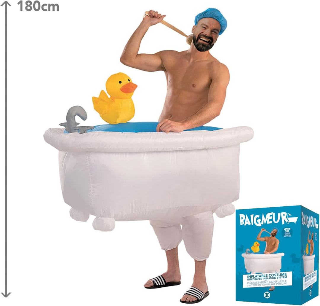 Aufblasbares Kostüm Badewanne | Ausgefallenes Auflbaskostüm | Premium Qualität | Grösse Erwachsene |
