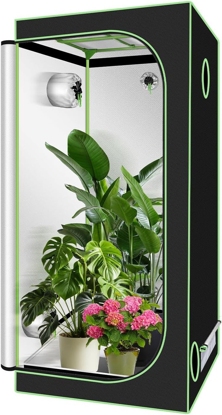 Ikodm Growzelt, 100x100x200 cm Growbox, 600D Oxford Grow Tent, Lichtdicht und Wasserdicht Growschran