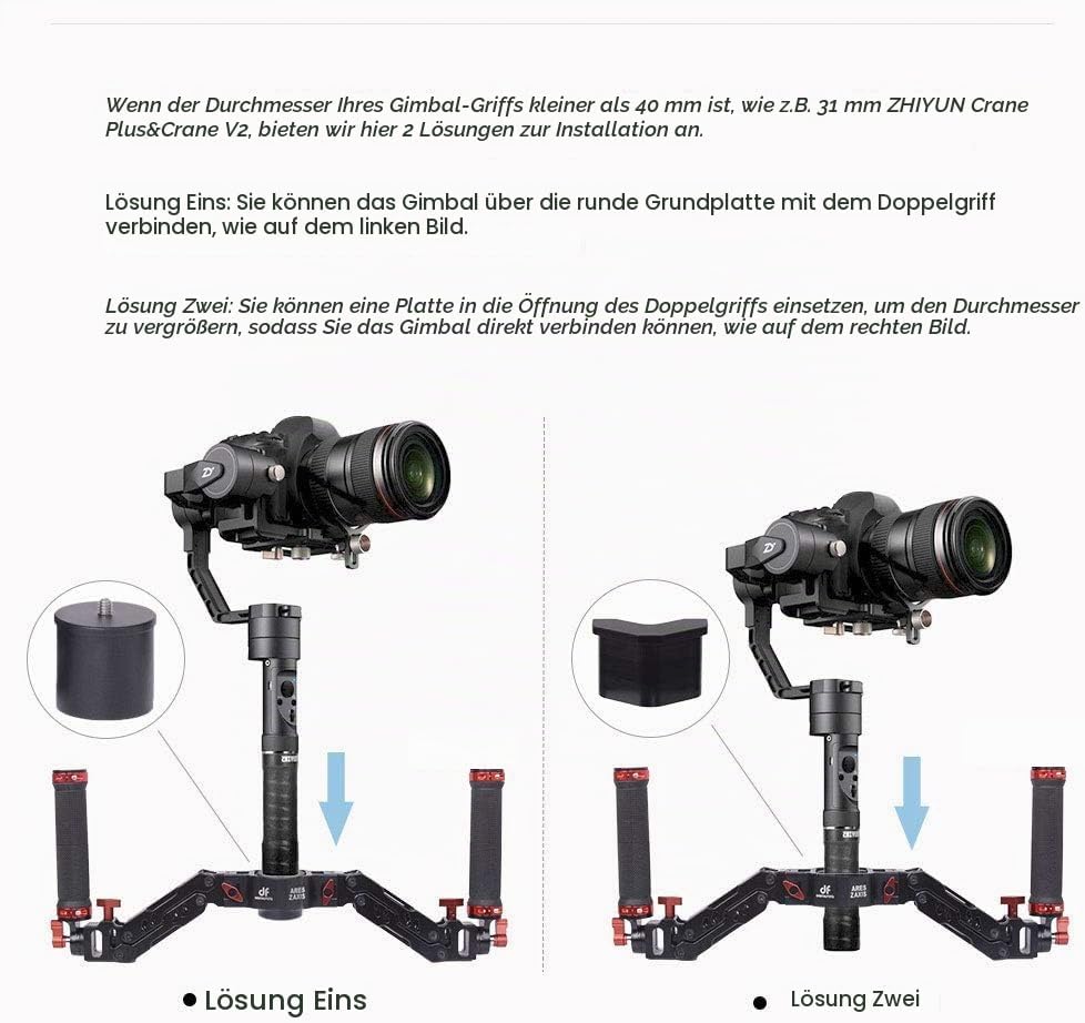 DF DIGITALFOTO Ares Z Achsen Federung Dual Griff Flexible Dämpfung Abnehmbare Dual Grip Gimbal Griff