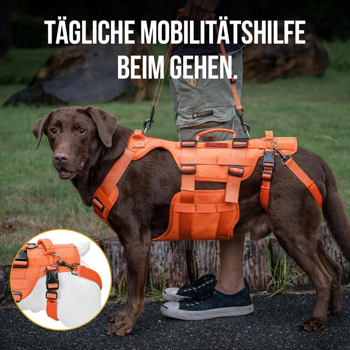 OneTigris Hundegeschirr, Invictus Hunde Tragehilfe für Mittelgrosse Grosse, Einstellbar Gehhilfe für