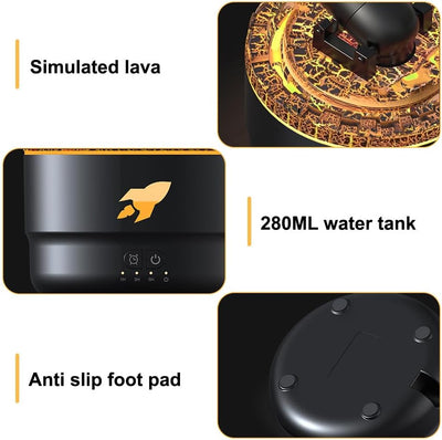 Aroma Luftbefeuchter mit LED Kanonen, Simulation Eines Vulkannebels, Persönlicher Kleine Luftbefeuch