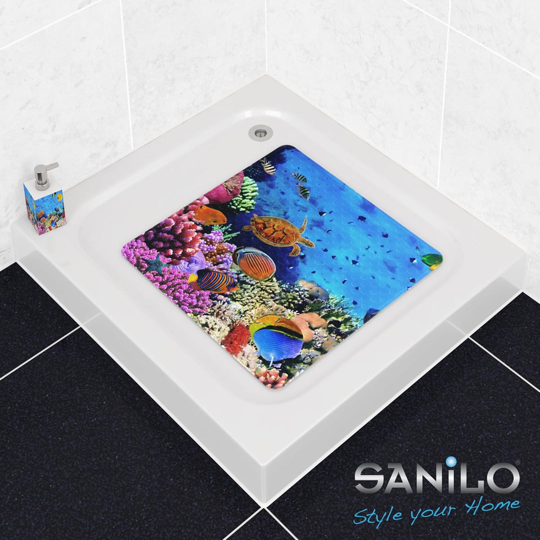 Sanilo Badematte 53 x 53 cm, rutschfeste Duschmatte für Dusche und Badewanne, Antirutschmatte maschi