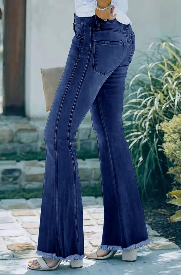 Necooer Skinny Jeans Für Damen Boyfriend-Jeans Mit Hoher Taille Und Lockerer Passform S E-dunkelblau