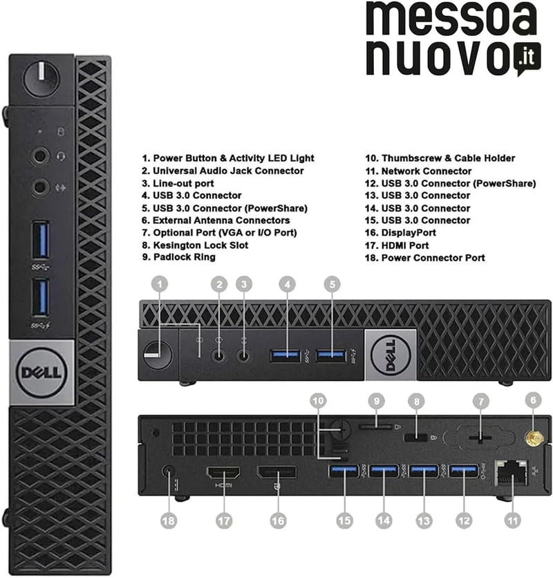 Computers Parts Mini-PC, Core i7, bis zu 3,00 GHz, Win 11 Pro, 16 GB RAM, SSD 1 Tera, USB 3.1, HDMI,