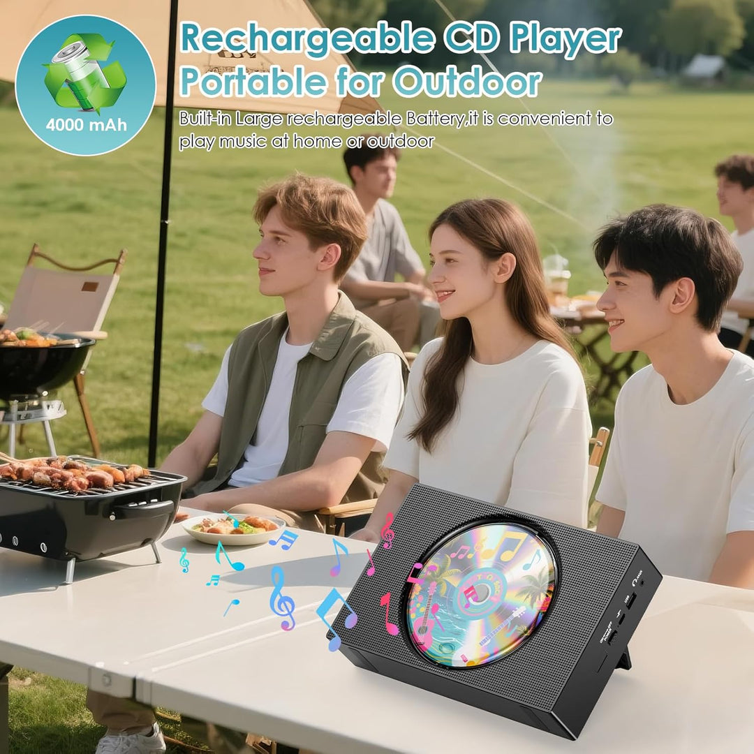Gueray Radio mit CD Player Tragbar CD-Player Kinder Discman mit Bluetooth Lautsprecher Anzeige Unter